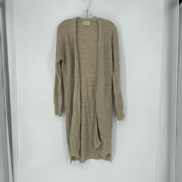 Pure Rebel Open Front Long Knit Cardigan Size Medium - Picture 2 of 6